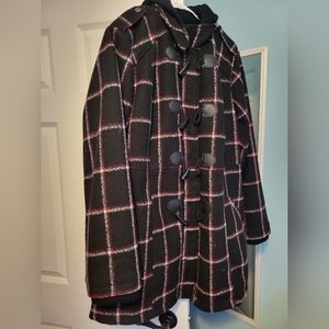Torrid plaid coat size 3x black and red
